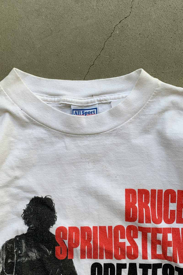 MADE IN USA 99'S S/S BRUCE SPRINGSTEEN PRINT BAND T-SHIRT / WHITE [SIZE: L DEADSTOCK/NOS]