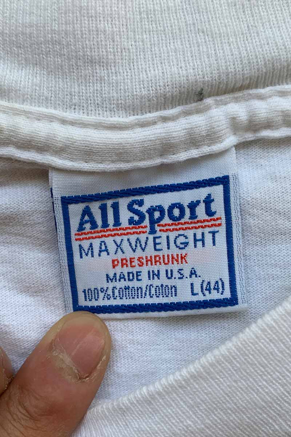 MADE IN USA 99'S S/S BRUCE SPRINGSTEEN PRINT BAND T-SHIRT / WHITE [SIZE: L DEADSTOCK/NOS]