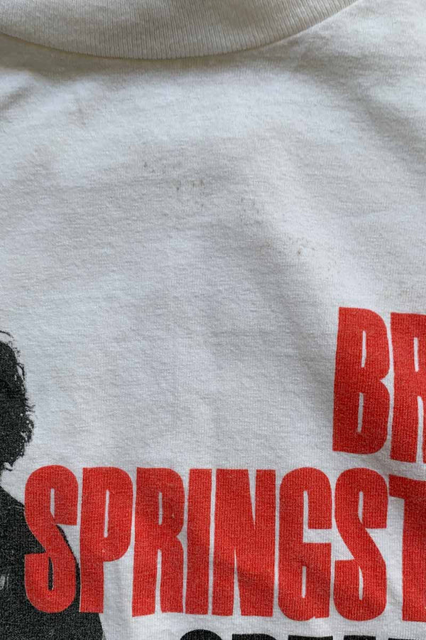 MADE IN USA 99'S S/S BRUCE SPRINGSTEEN PRINT BAND T-SHIRT / WHITE [SIZE: L DEADSTOCK/NOS]