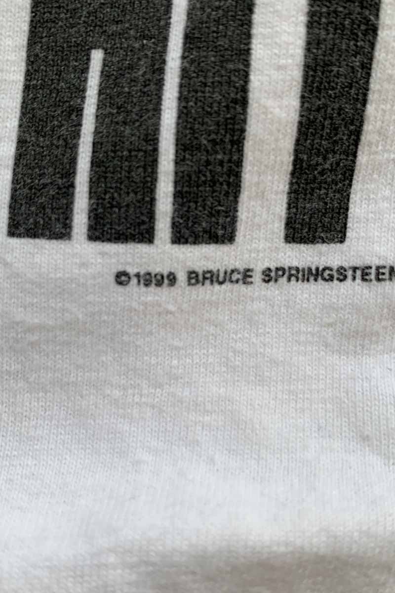 MADE IN USA 99'S S/S BRUCE SPRINGSTEEN PRINT BAND T-SHIRT / WHITE [SIZE: L DEADSTOCK/NOS]
