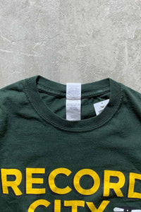 S/S RECORD CITY PRINT T-SHIRT /  GREEN [SIZE: M USED]