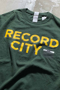 S/S RECORD CITY PRINT T-SHIRT /  GREEN [SIZE: M USED]