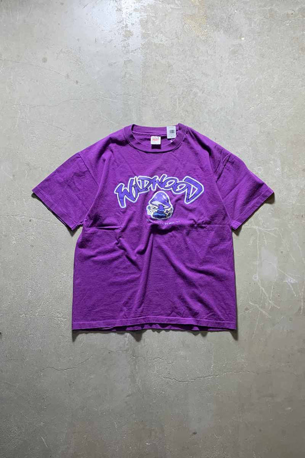 MADE IN USA 90'S S/S WADWOOD MUSHROOM PRINT T-SHIRT / PURPLE [SIZE: XL USED]
