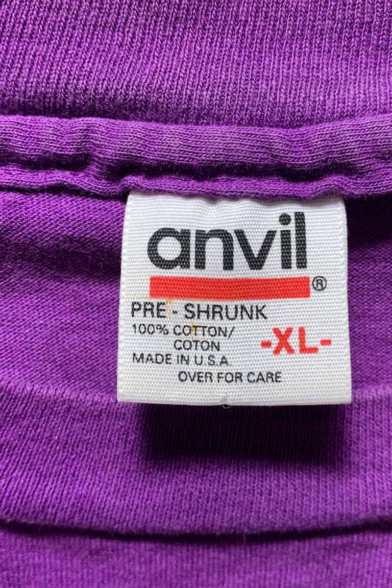 MADE IN USA 90'S S/S WADWOOD MUSHROOM PRINT T-SHIRT / PURPLE [SIZE: XL USED]
