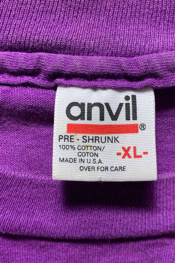 MADE IN USA 90'S S/S WADWOOD MUSHROOM PRINT T-SHIRT / PURPLE [SIZE: XL USED]
