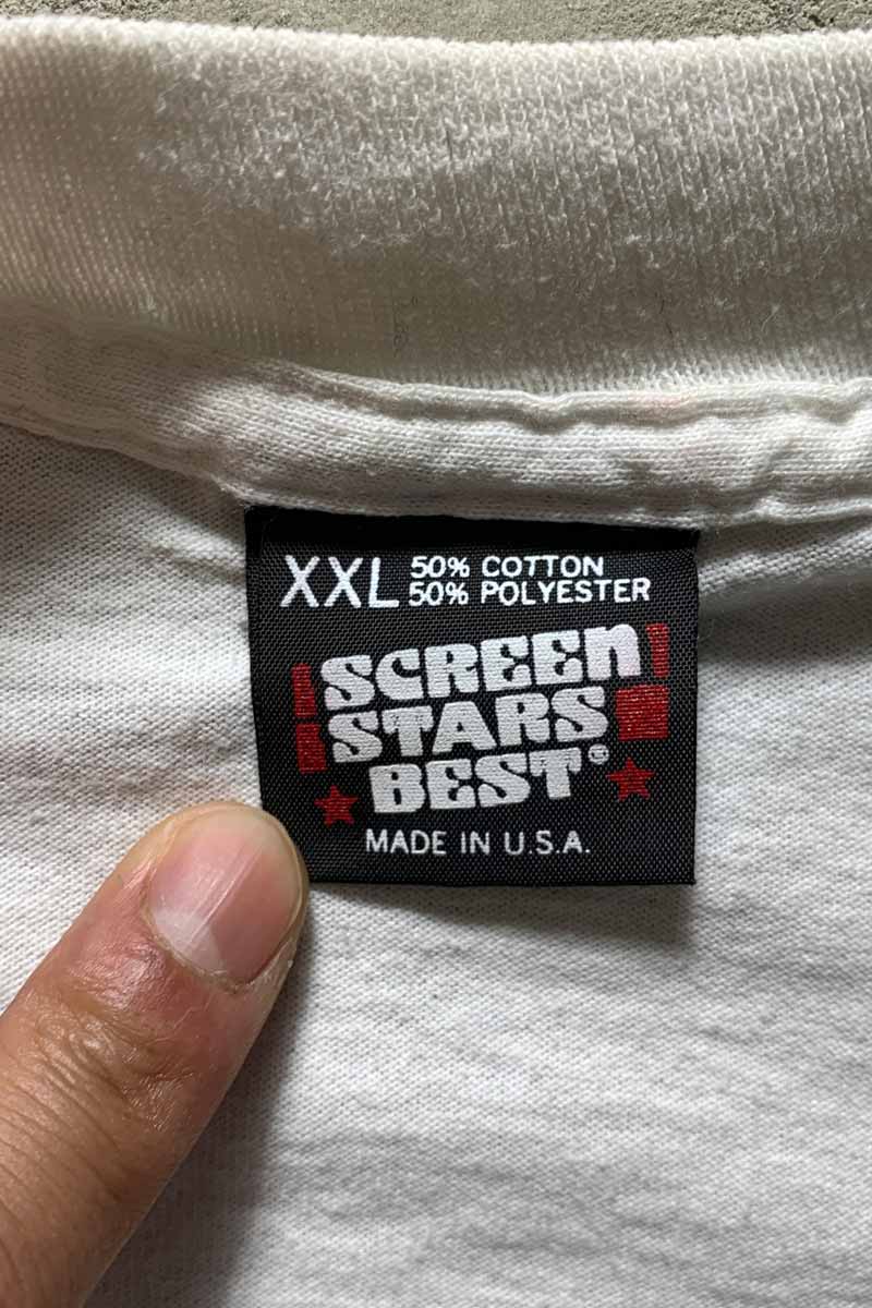 MADE IN USA 90'S S/S DEAD SERIOUS PRINT MESSAGE T-SHIRT / WHITE [SIZE: XXL USED]