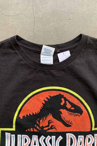 EARLY 00'S S/S JURASSIC PARK PRINT MOVIE T-SHIRT / BLACK [SIZE: L USED]