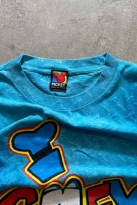 MADE IN USA 90'S GOOFY TIE DYE CHARACTER T-SHIRT / BLUE [SIZE: L USED]