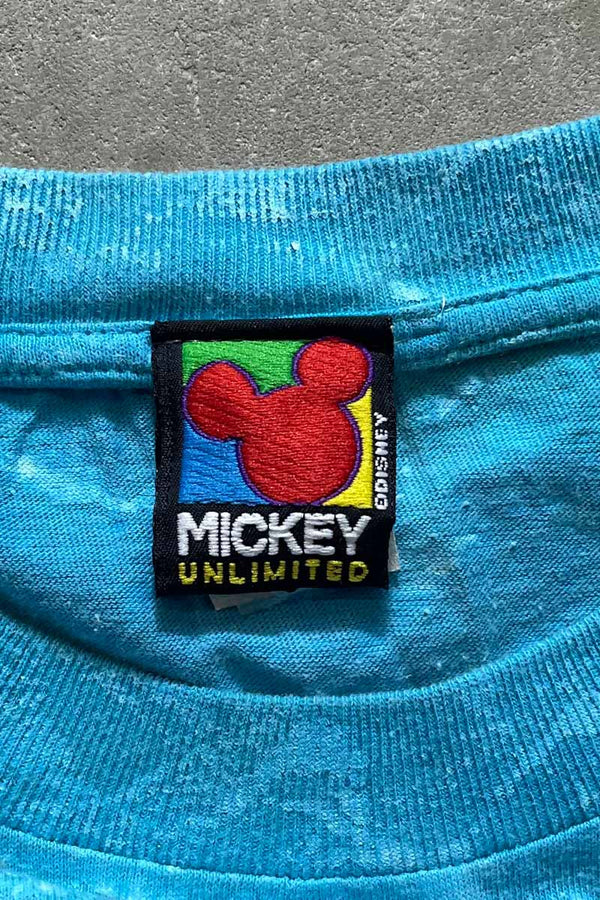 MADE IN USA 90'S GOOFY TIE DYE CHARACTER T-SHIRT / BLUE [SIZE: L USED]