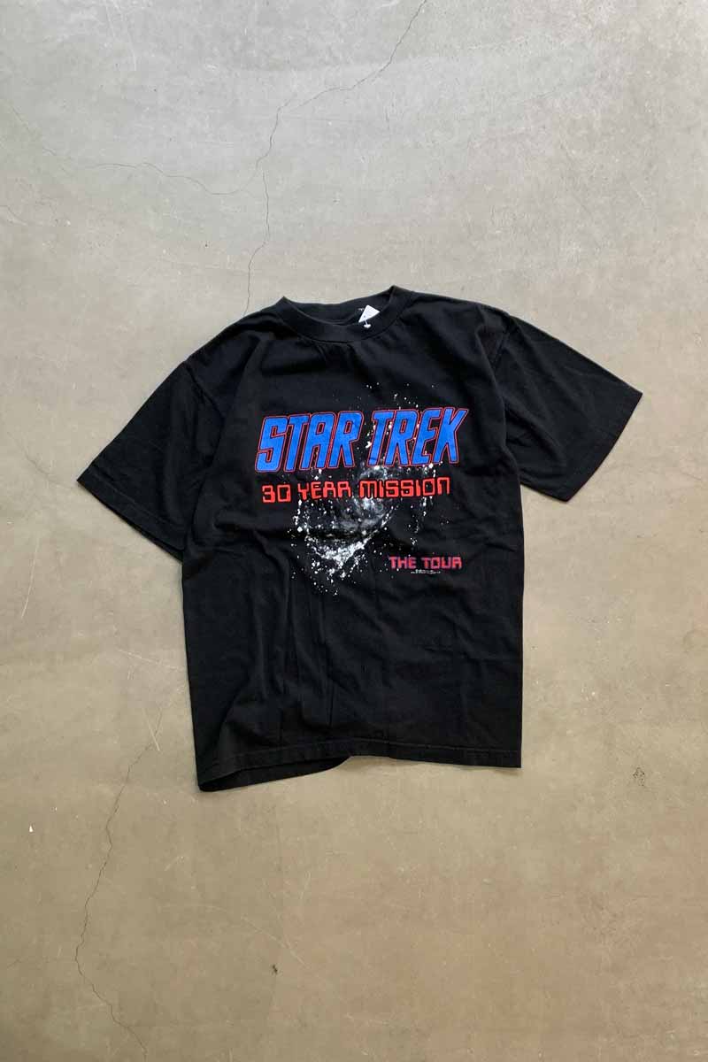 96'S S/S STAR TREK 30 YEAR MISSION PRINT MOVIE T-SHIRT / BLACK [SIZE: M USED]