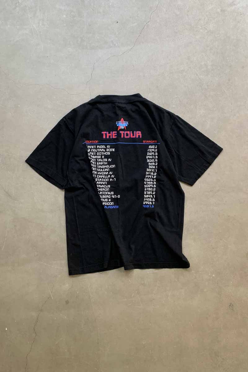 96'S S/S STAR TREK 30 YEAR MISSION PRINT MOVIE T-SHIRT / BLACK [SIZE: M USED]