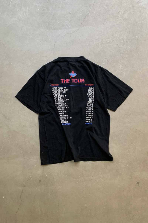 96'S S/S STAR TREK 30 YEAR MISSION PRINT MOVIE T-SHIRT / BLACK [SIZE: M USED]