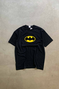 MADE IN USA 02'S BATMAN FARM PRINT MOVIE T-SHIRT / BLACK [SIZE: XL USED]