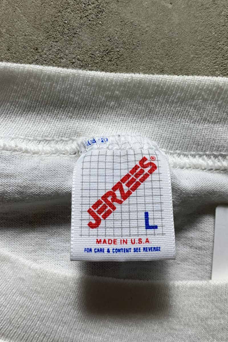 MADE IN USA 80'S SMOKE OUT PRINT T-SHIRT / WHITE [SIZE: L USED]