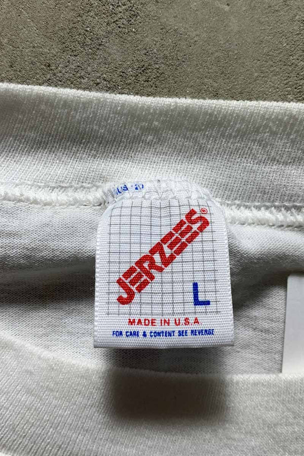 MADE IN USA 80'S SMOKE OUT PRINT T-SHIRT / WHITE [SIZE: L USED]