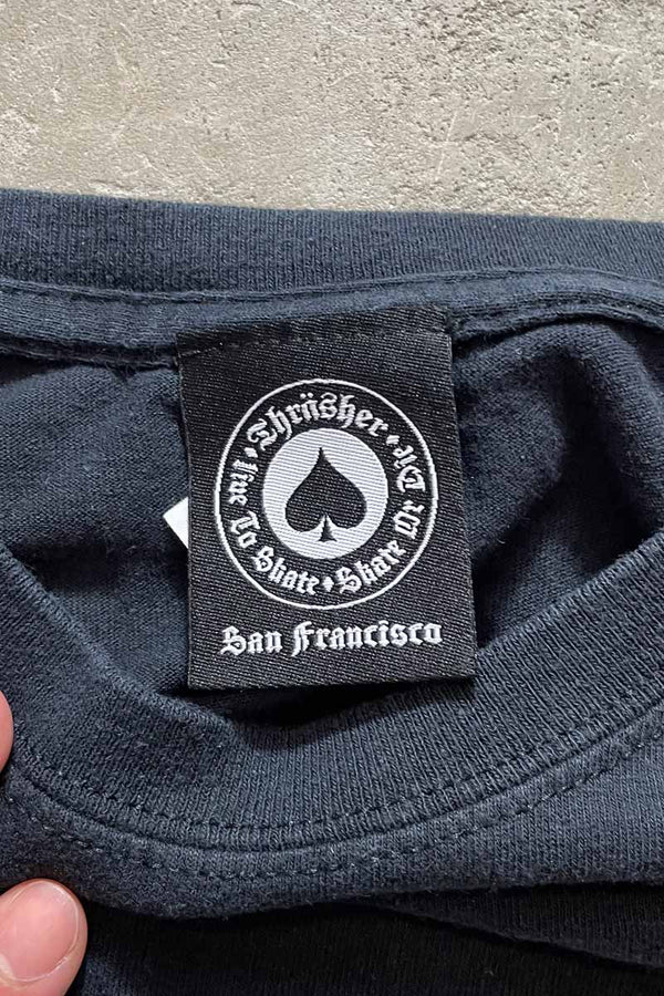 SCARRED 4 LIFE LOGO PRINT T-SHIRT / BLACK [SIZE: L USED]