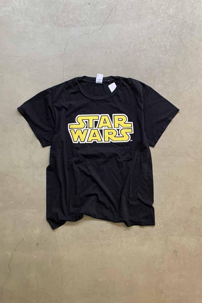 S/S STAR WARS PRINT MOVIE T-SHIRT / BLACK [SIZE: L USED]