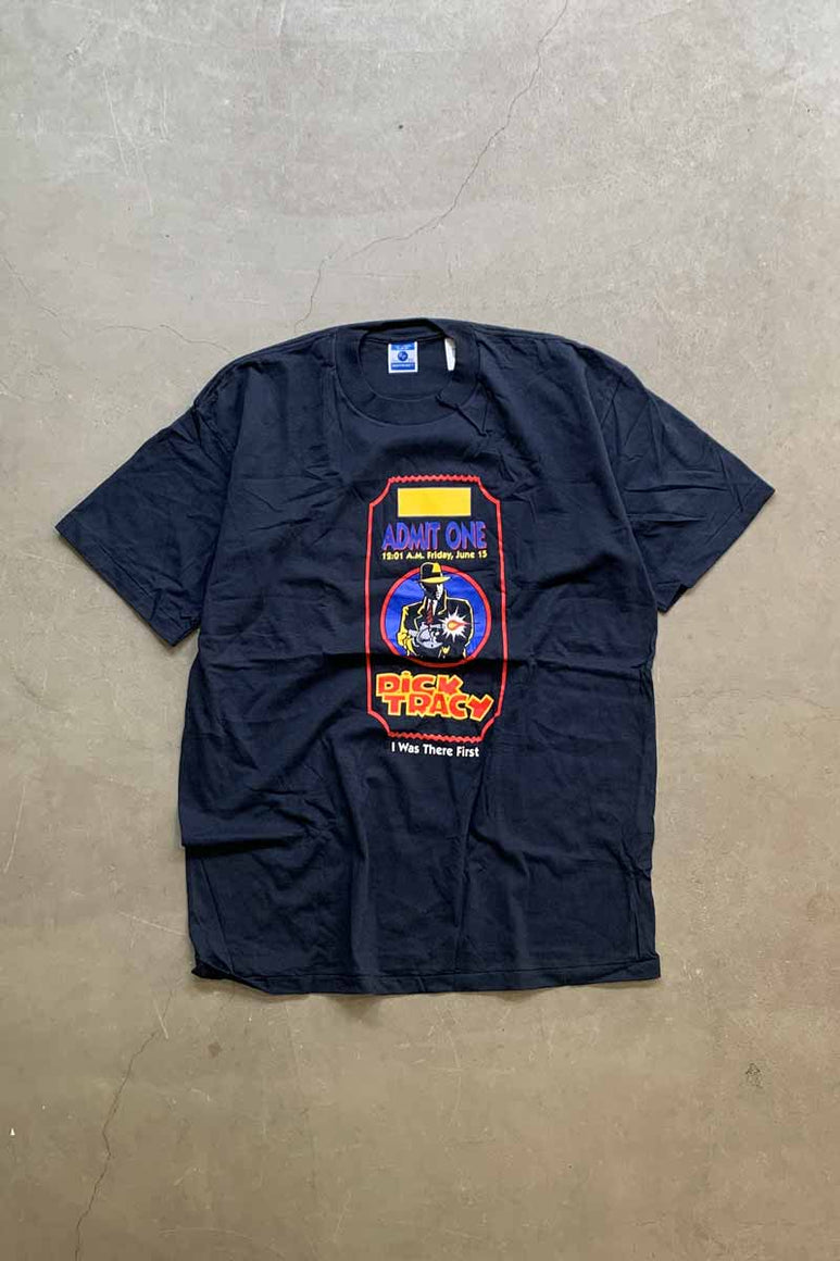 MADE IN USA 90'S S/S DICK TRACY PRINT MOVIE T-SHIRT / BLACK [SIZE: XL DEADSTOCK/NOS]