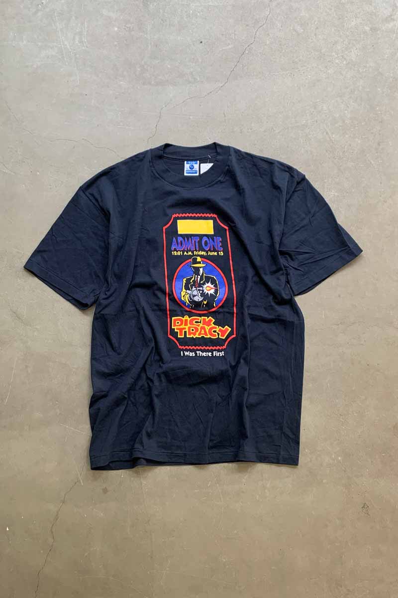 MADE IN USA 90'S S/S DICK TRACY PRINT MOVIE T-SHIRT / BLACK [SIZE: XL DEADSTOCK/NOS]