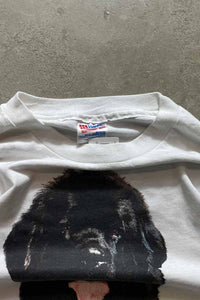 MADE IN USA 90'S NEW FOUNDLAND PRINT ANIMAL T-SHIRT / WHITE [SIZE: XL USED]