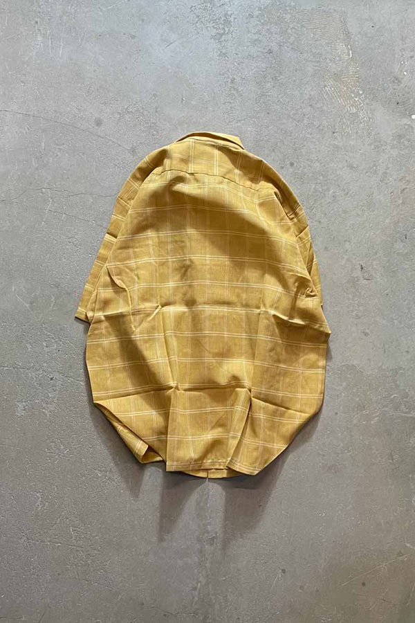 MADE IN USA 70'S CHECK S/S SHIRT / YELLOW [SIZE:L DEADSTOCK/NOS]
