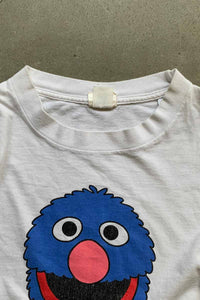 MADE IN USA 90'S GROVER PRINT CHARACTER T-SHIRT / WHITE [SIZE: L USED]