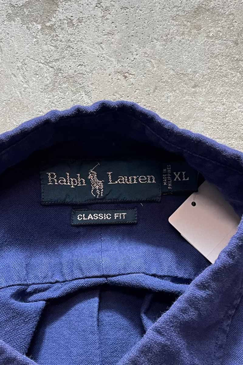 90'S S/S CLASSIC FIT SHIRT / NAVY [SIZE:XL USED]