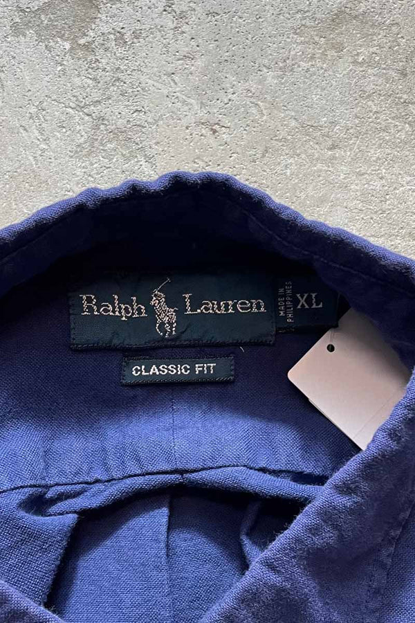 90'S S/S CLASSIC FIT SHIRT / NAVY [SIZE:XL USED]