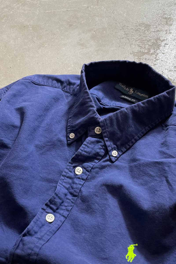 90'S S/S CLASSIC FIT SHIRT / NAVY [SIZE:XL USED]
