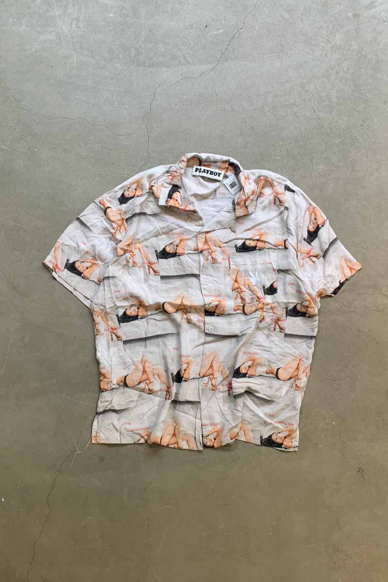 S/S SANCTUARY CAMP RAYON SHIRT / WHITE [SIZE: M USED]