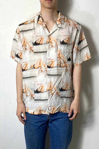 S/S SANCTUARY CAMP RAYON SHIRT / WHITE [SIZE: M USED]