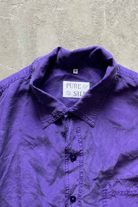 90'S L/S SILK SHIRT / PURPLE [SIZE: M USED]