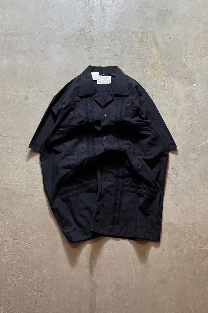 80'S CUBA S/S SHIRT / BLACK [SIZE:M USED]