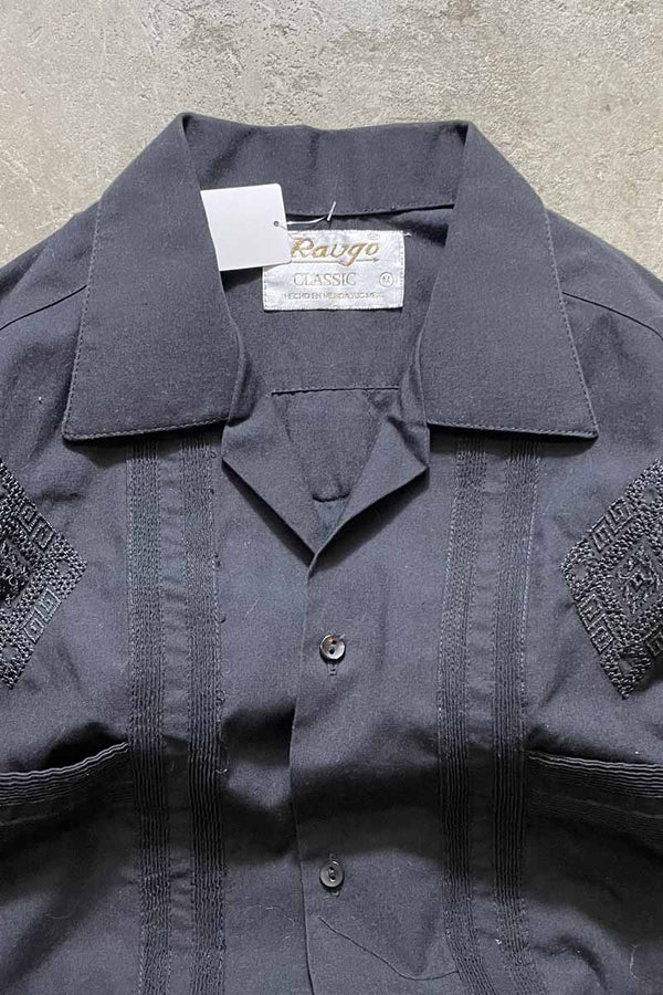 80'S CUBA S/S SHIRT / BLACK [SIZE:M USED]