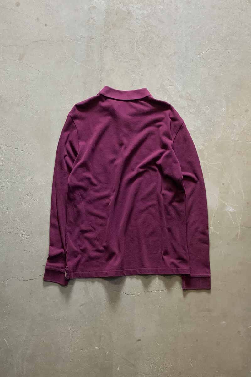 L/S POLO SHIRT / WINE RED [SIZE: L USED]