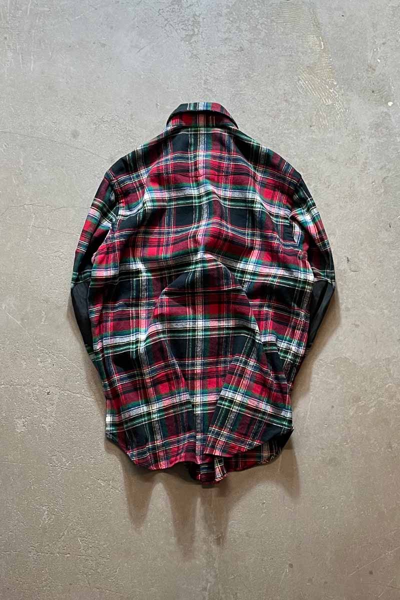 90'S L/S WESTERN CHECK SHIRT / RED/GREEN [SIZE:L USED]