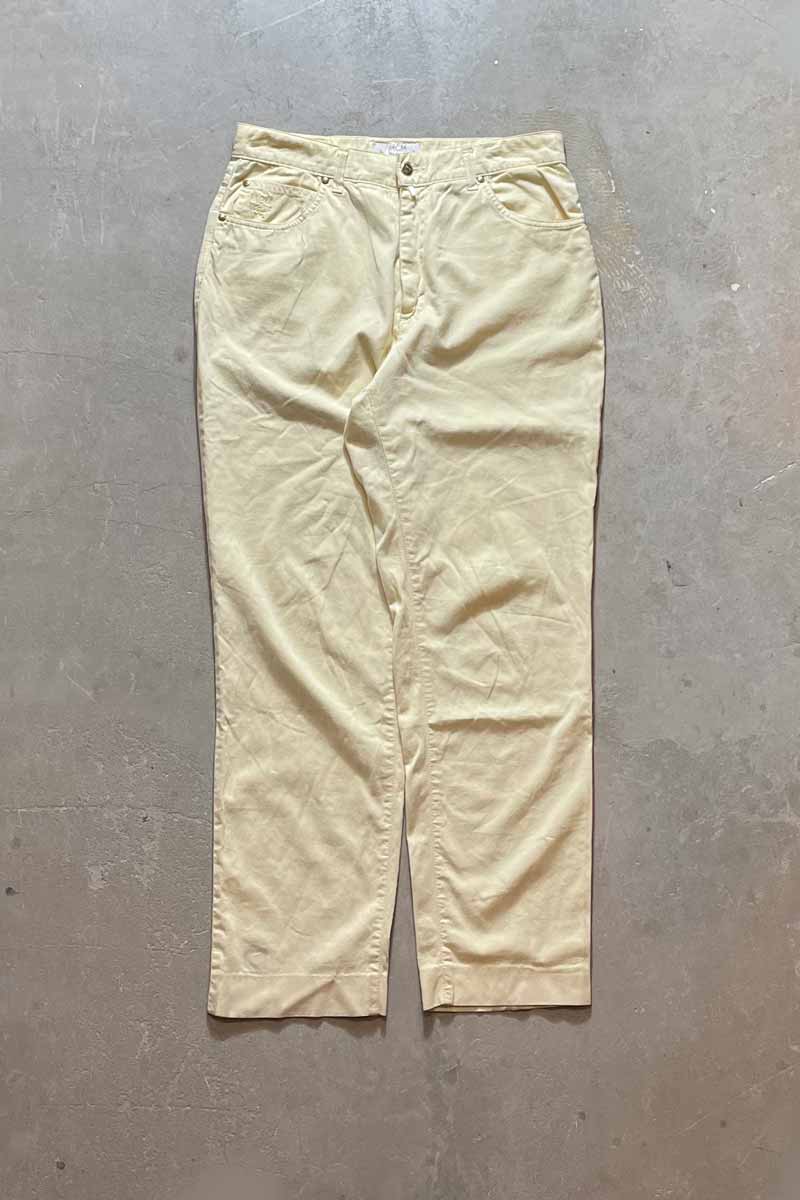 MCM COTTON TWILL PANTS / YELLOW [SIZE: 33 USED]