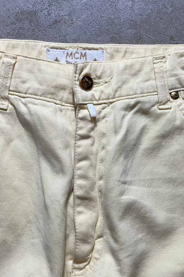 MCM COTTON TWILL PANTS / YELLOW [SIZE: 33 USED]