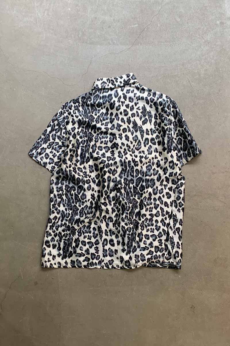 S/S LEOPARD SATIN SHIRT / SILVER / BLACK [SIZE: L USED]