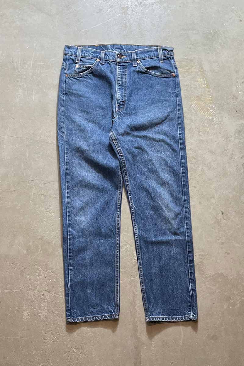 MADE IN USA 1994s 505 DENIM PANTS ORANGE TAB / INDIGO [SIZE: W34L29 USED]