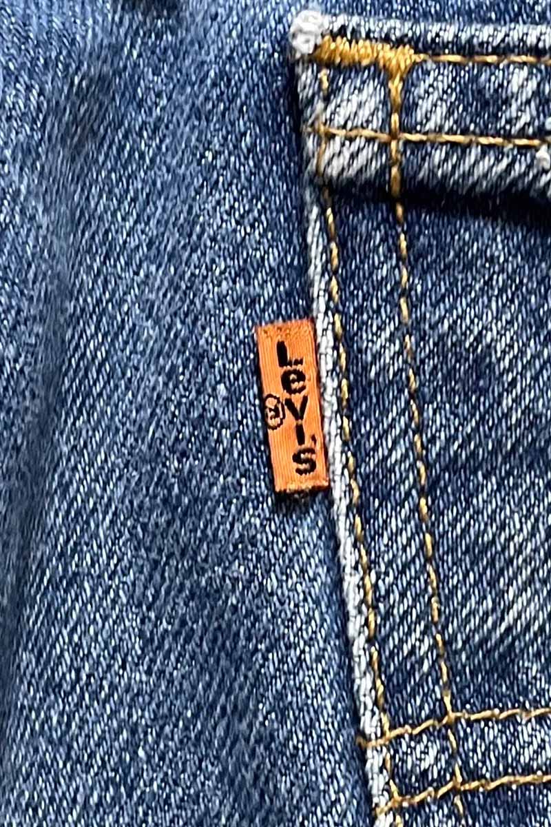 MADE IN USA 1994s 505 DENIM PANTS ORANGE TAB / INDIGO [SIZE: W34L29 USED]