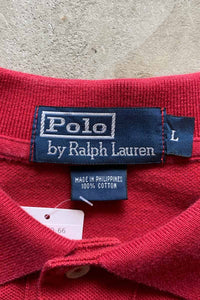 90'S L/S POLO SHIRT / RED [SIZE: L USED]