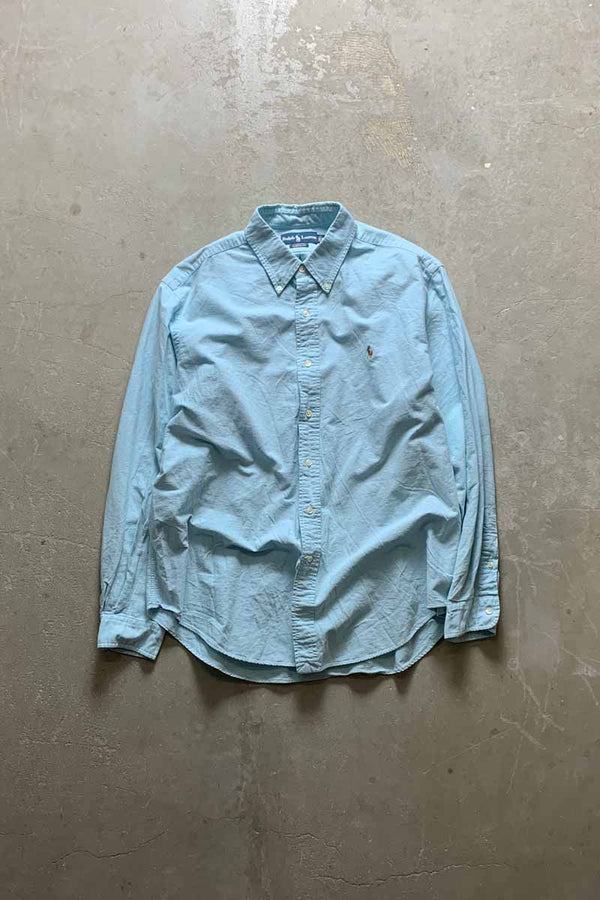90'S L/S B.D COTTON OXFORD CLASSIC FIT SHIRT / LIGHT BLUE [SIZE: XL USED]