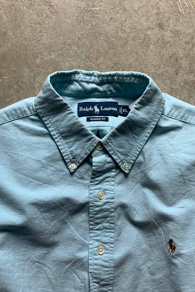 90'S L/S B.D COTTON OXFORD CLASSIC FIT SHIRT / LIGHT BLUE [SIZE: XL USED]