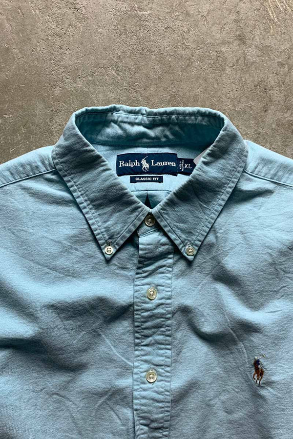 90'S L/S B.D COTTON OXFORD CLASSIC FIT SHIRT / LIGHT BLUE [SIZE: XL USED]