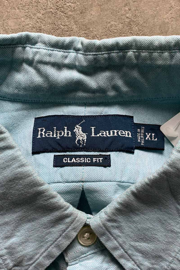 90'S L/S B.D COTTON OXFORD CLASSIC FIT SHIRT / LIGHT BLUE [SIZE: XL USED]