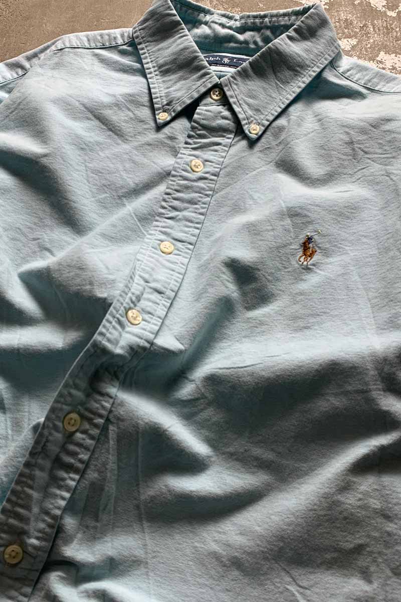 90'S L/S B.D COTTON OXFORD CLASSIC FIT SHIRT / LIGHT BLUE [SIZE: XL USED]