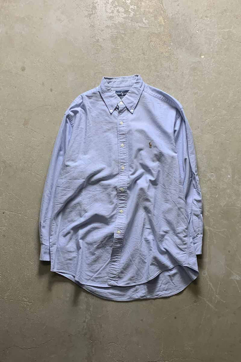 90'S L/S B.D COTTON YARMOUTH SHIRT / LIGHT INDIGO [SIZE: L USED]