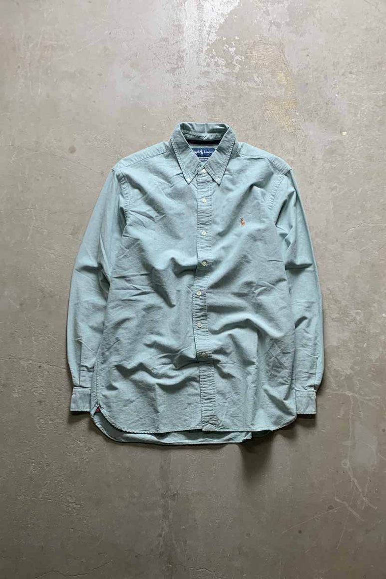 90'S L/S BD OXFORD CLASSIC FIT SHIRT / LIGHT GREEN [SIZE: L USED]