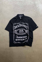 画像をギャラリービューアに読み込む, 90&#39;S S/S JACK DANIEL&#39;S DESIGN POLY SHIRT / BLACK [SIZE: XL USED]
